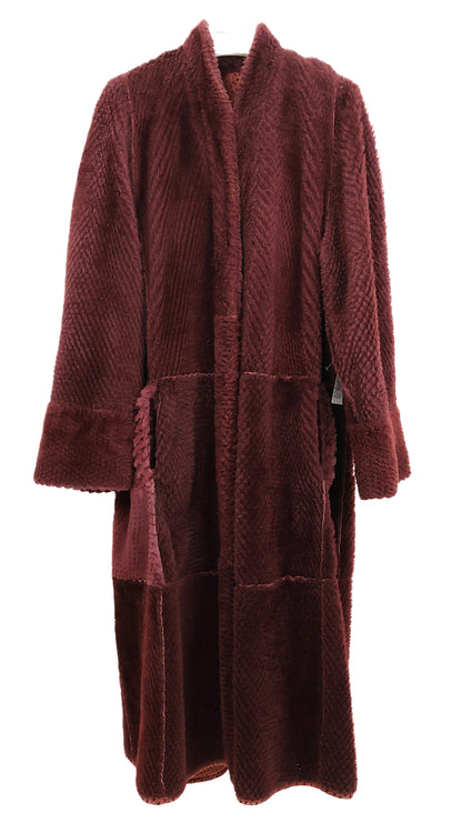 PRE-OWNED FENDI RUST DYED SHEARLING LAMB REVERSIBLE COAT W/STAND COLLAR & TURN BACK CUFFS