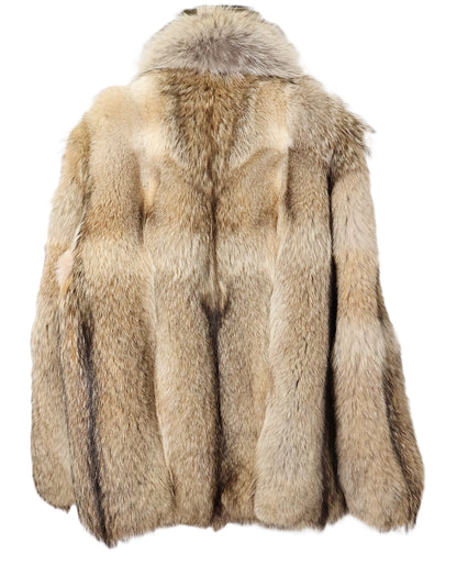 NEW MEN'S COYOTE BOMBER JACKET W/ WING COLLAR & ZIPPER CLOSURE