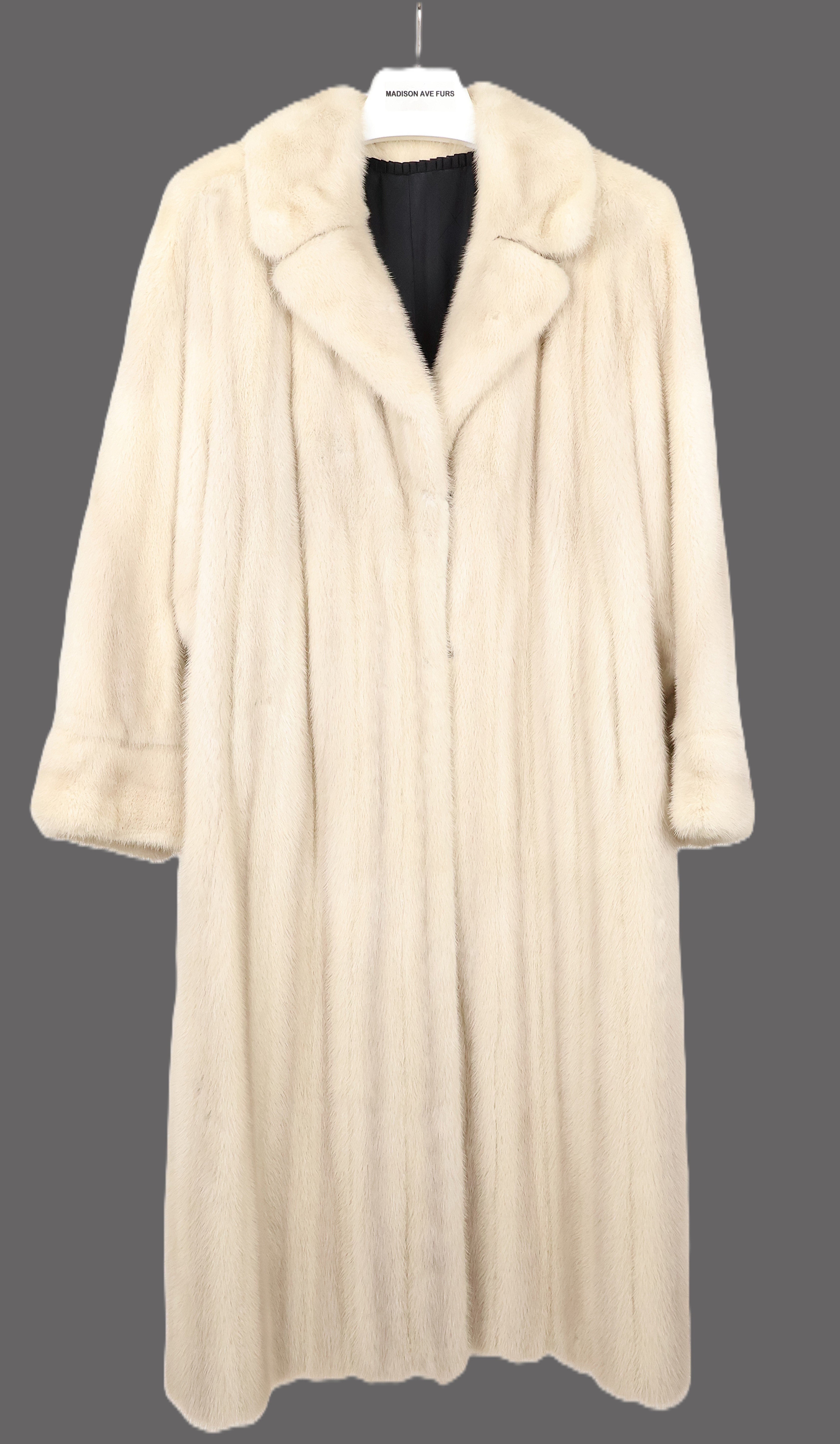 PRE-OWNED AZURENE MINK COAT W/ NOTCH COLLAR & BATWING SLEEVES