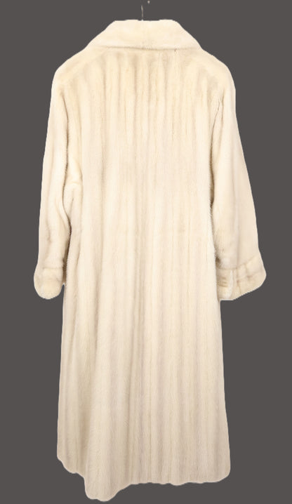 PRE-OWNED AZURENE MINK COAT W/ NOTCH COLLAR & BATWING SLEEVES