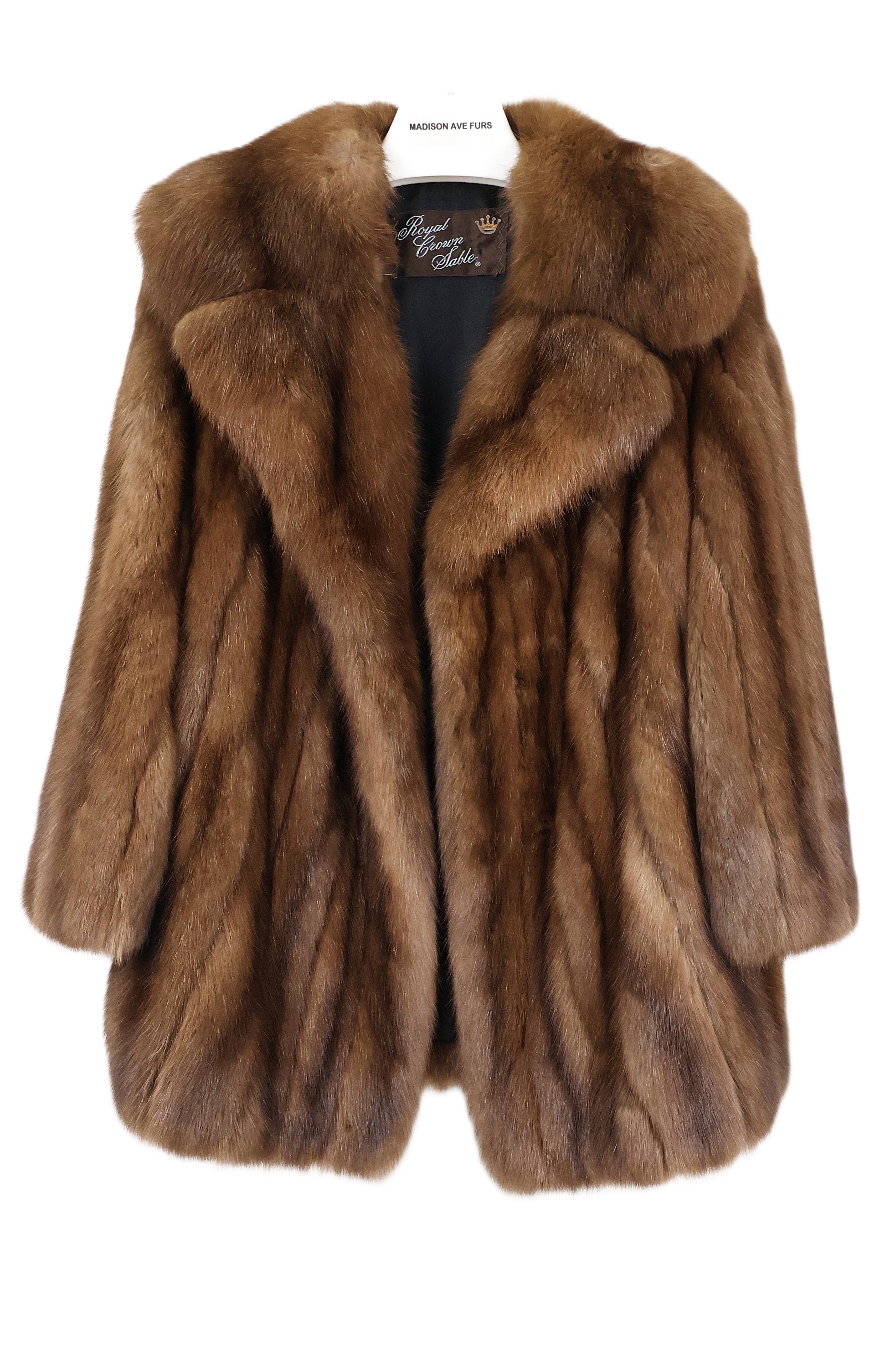 PRE-OWNED RUSSIAN SABLE JACKET W/ NOTCH COLLAR & STRAIGHT SLEEVES