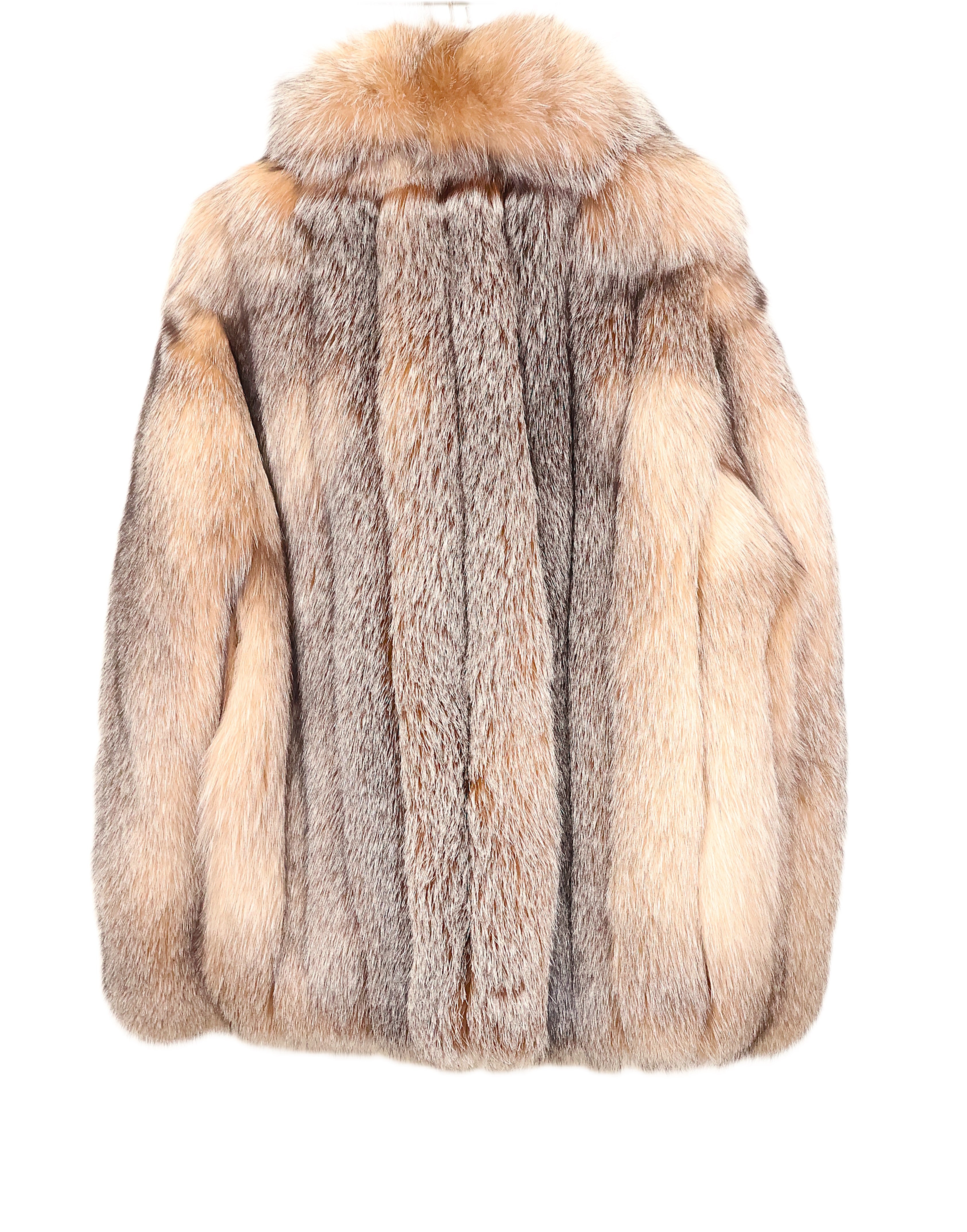 NEW MEN'S CRYSTAL FOX BOMBER JACKET W/ WING COLLAR
