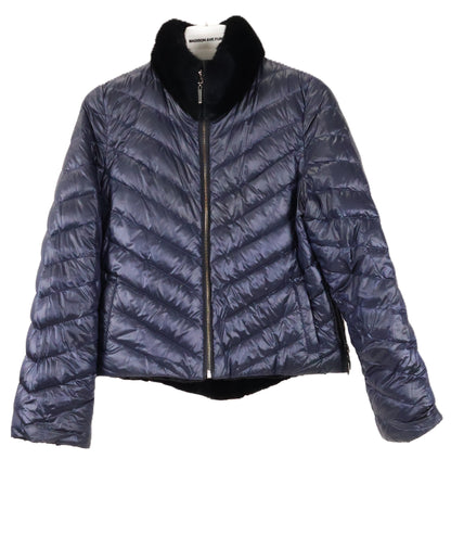 NEW BLACK DYED SHEARED MINK JACKET W/ LONG HAIR MINK STAND COLLAR REVERSIBLE TO PUFFER