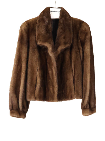 PRE-OWNED DEMI BUFF MINK JACKET W/ WING COLLAR & BRACELET CUFFS
