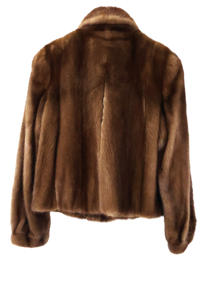 PRE-OWNED DEMI BUFF MINK JACKET W/ WING COLLAR & BRACELET CUFFS