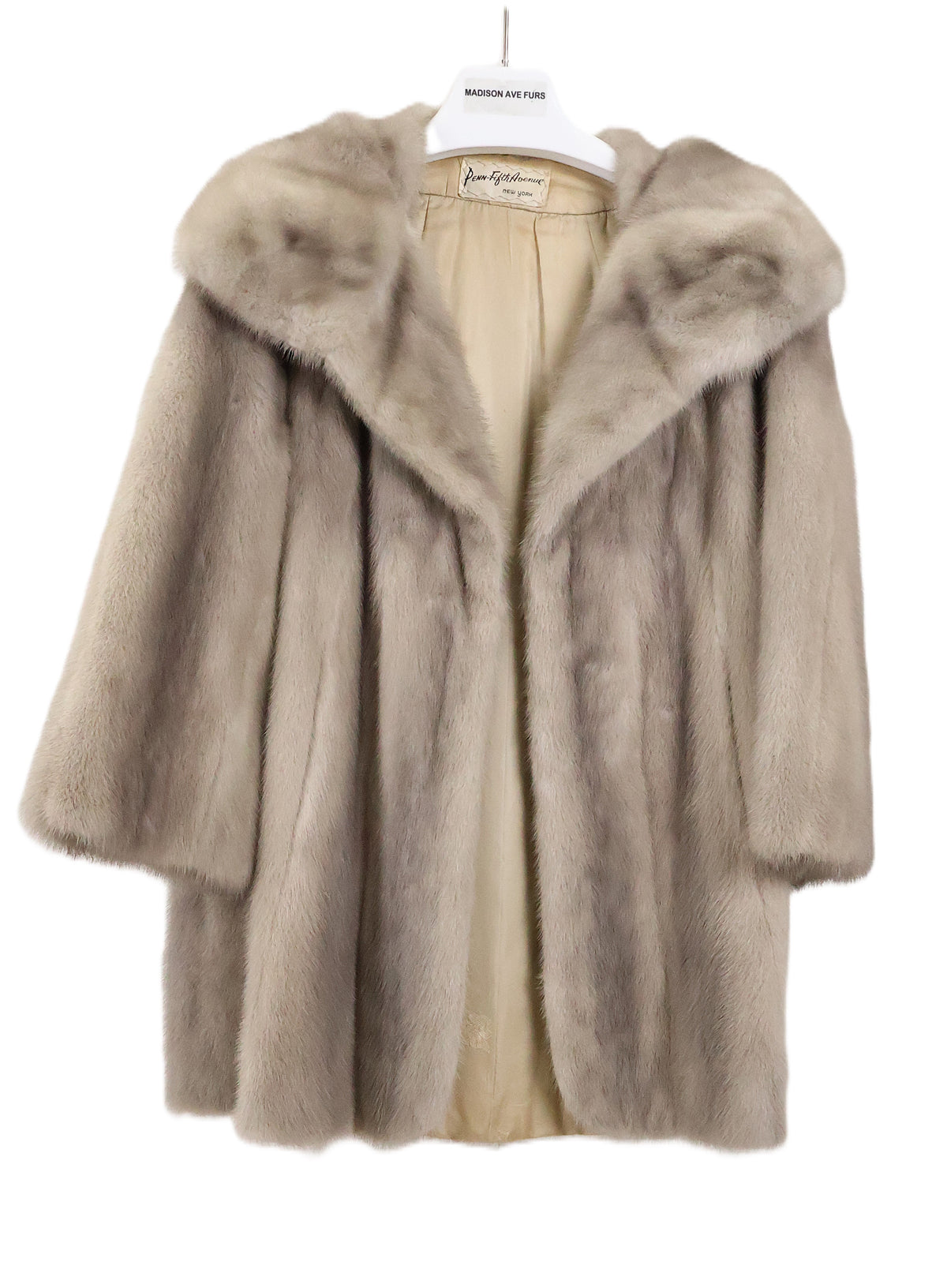 PRE-OWNED SAPPHIRE MINK JACKET W/ PORTRAIT COLLAR & STRAIGHT SLEEVES