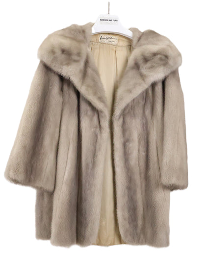 PRE-OWNED SAPPHIRE MINK JACKET W/ PORTRAIT COLLAR & STRAIGHT SLEEVES