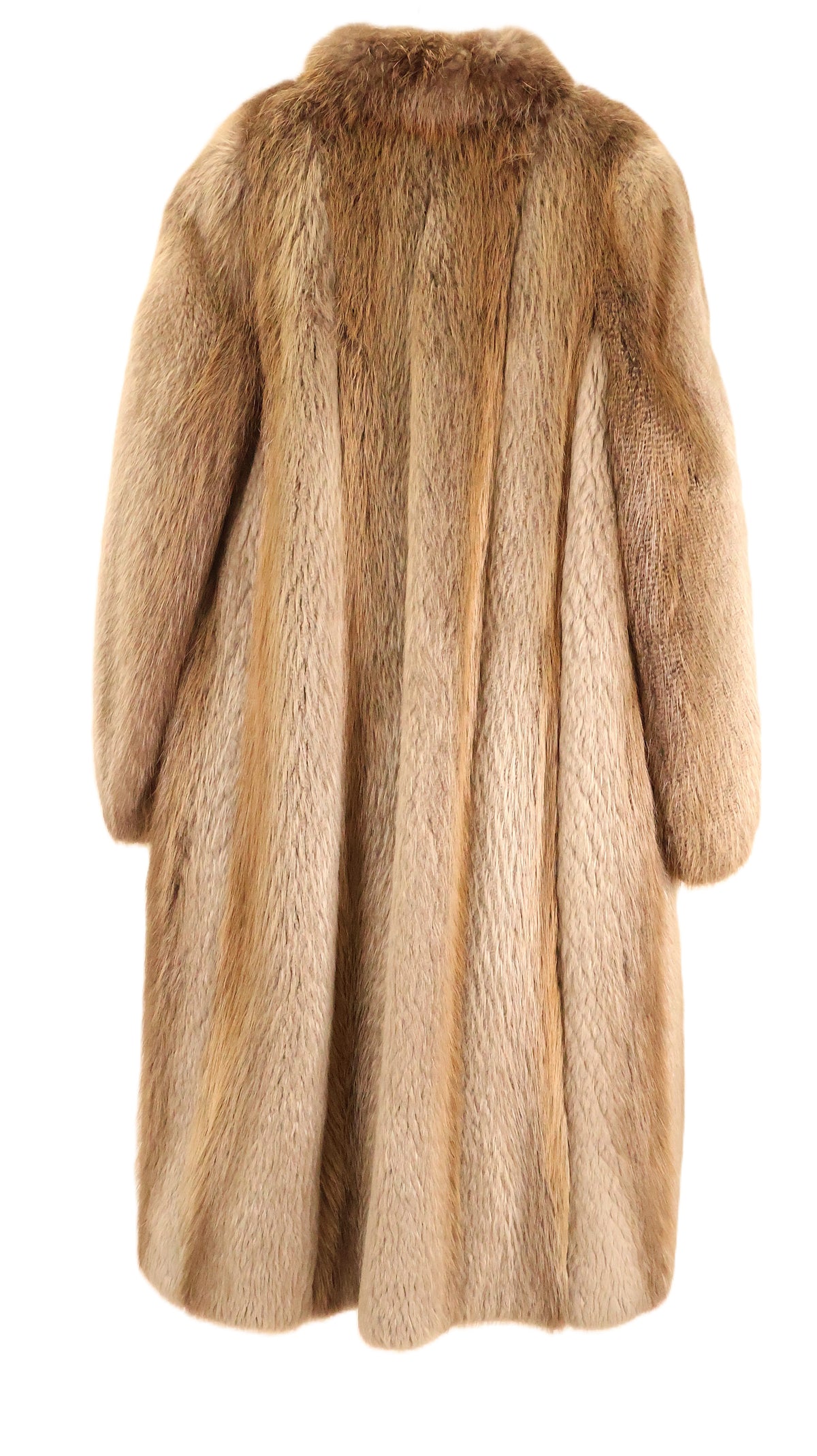 PRE-OWNED BLOND BEAVER COAT W/ NOTCH COLLAR & ELASTIC SLEEVE FINISH