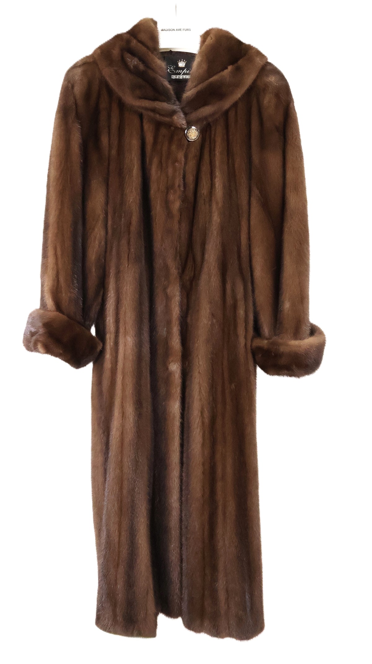 PRE-OWNED DEMI BUFF MINK COAT W/ PORTRAIT COLLAR & TURN BACK CUFFS