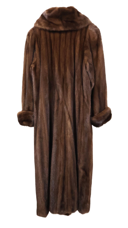 PRE-OWNED DEMI BUFF MINK COAT W/ PORTRAIT COLLAR & TURN BACK CUFFS