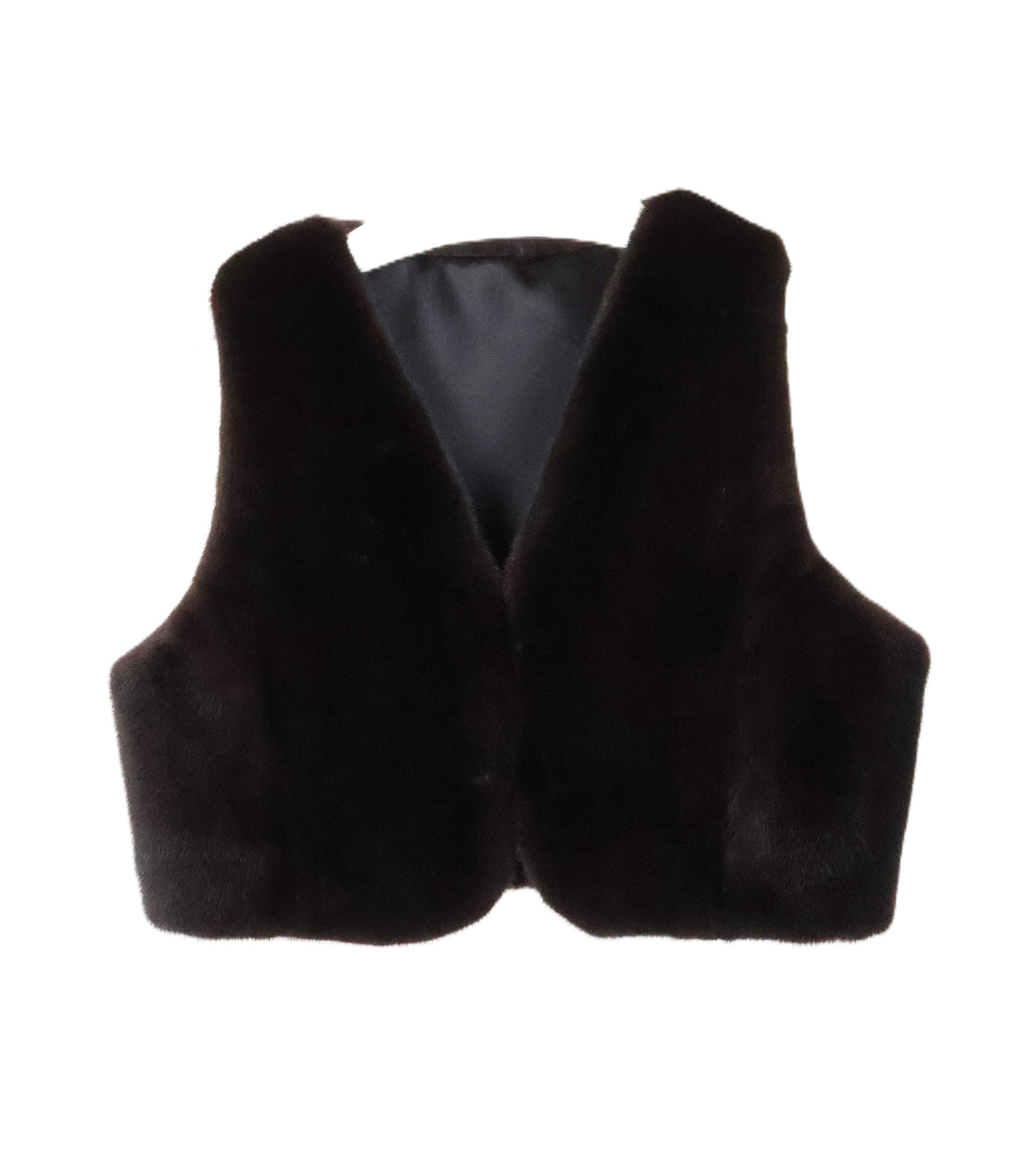 NEW RANCH MINK COLLARLESS SHORT VEST
