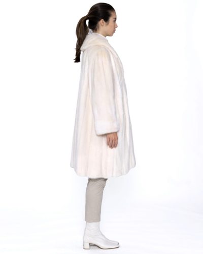 Pre-Owned Natural Creamy White Mink 3/4 Swing Coat