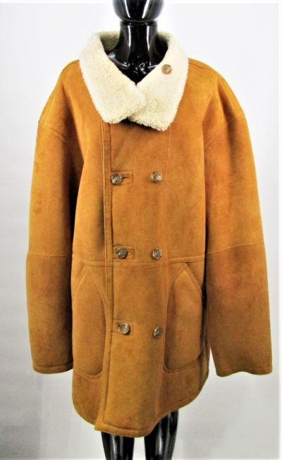 New Men’s XXXL Camel Dyed Merinos Lamb 3/4 Car Coat (Size: 56)