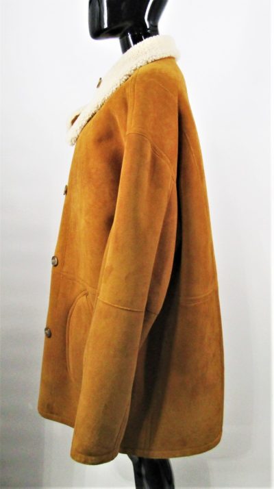 New Men’s XXXL Camel Dyed Merinos Lamb 3/4 Car Coat (Size: 56)