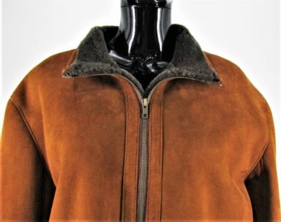 New Men’s Rust Dyed Merinos Shearling Lamb Jacket (Size: 42)