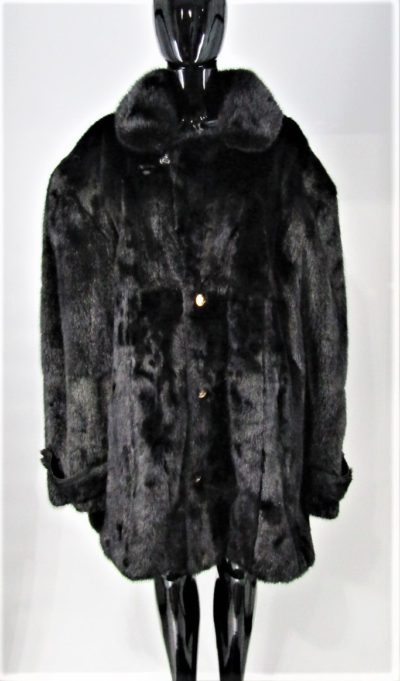 Pre-Owned Black Mink Men’s Car Coat (Size: 50-52)